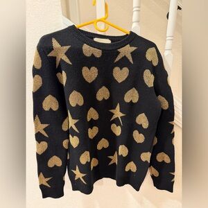 🌲🌲🌲SOLD！🌲🌲🌲Gucci Black Sweater with Gold Hearts and Stars